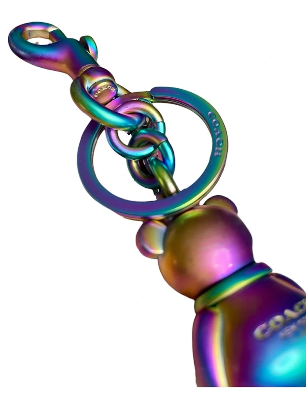 Coach Iridescent Rainbow Teddy Bear Keyring - Picture 5 of 7